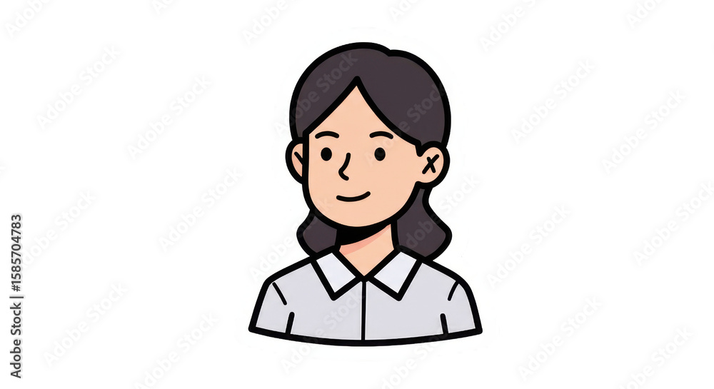 Simple Cartoon Person Profile Sticker Simple Cartoon Person Profile Sticker
