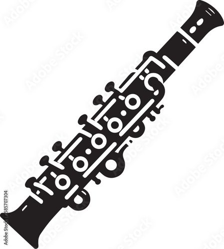 clarinet silhouette vector design art