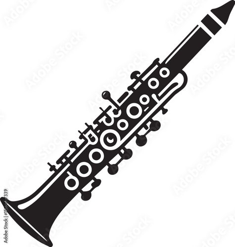clarinet silhouette vector design art