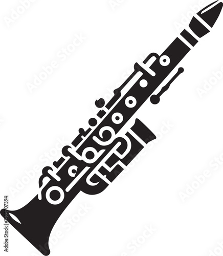 clarinet silhouette vector design art