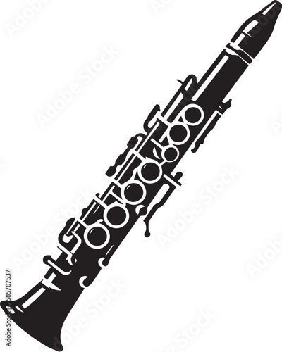clarinet silhouette vector design art