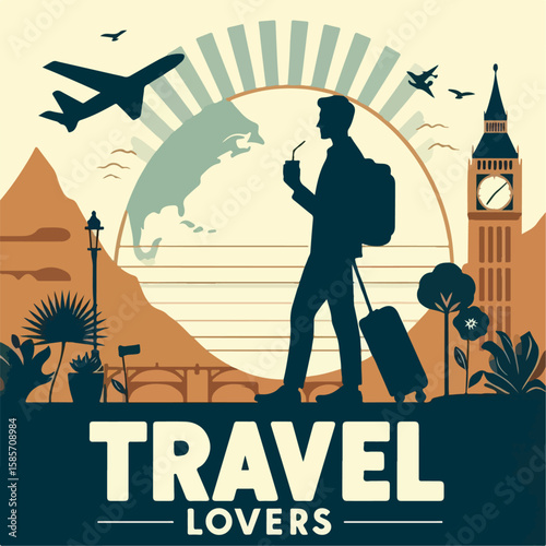 illustration of traveler poster design