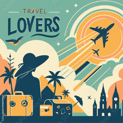 illustration of traveler poster design