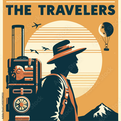 illustration of traveler poster design