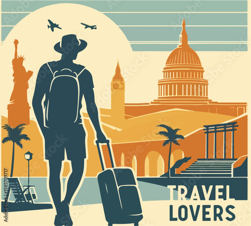illustration of traveler poster design