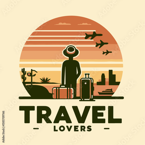 illustration of traveler poster design