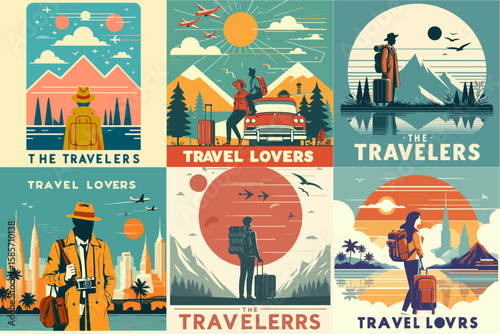 illustration of traveler poster design