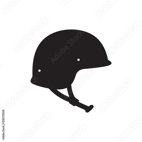 Military helmet silhouette vector flat illustration design.
