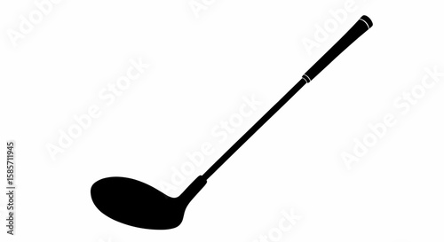 A minimalist silhouette of a golf club ready for a swing, perfectly capturing the  sporting essence.