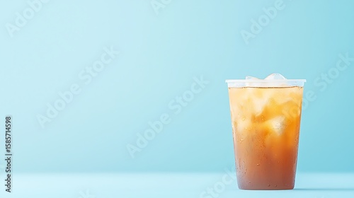 Refreshing Iced Tea in a Plastic Cup