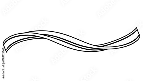 Three parallel curved lines flowing horizontally across the frame in a simple black and white design