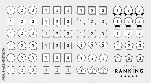 ランキングアイコン ベスト3 シンプル ベクター素材