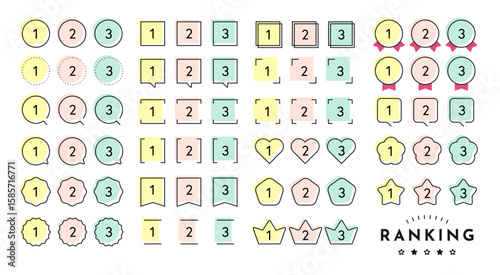 ランキングアイコン ベスト3 シンプル ベクター素材