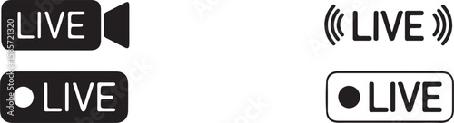 Set of Live Streaming and Video Broadcast Icons