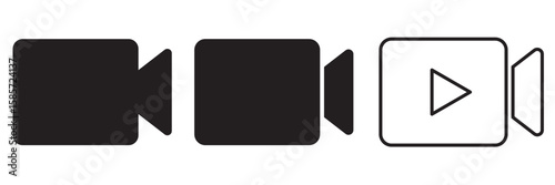 Video camera icon for streaming , facetime icons video call symbol. Video camera / camcorder flat icon for apps and websites. 