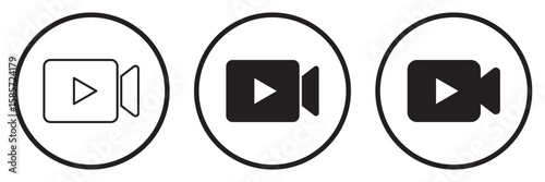 Video camera icon for streaming , facetime icons video call symbol. Video camera / camcorder flat icon for apps and websites. 