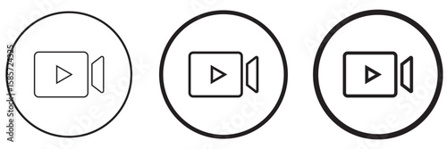Video camera icon for streaming , facetime icons video call symbol. Video camera / camcorder flat icon for apps and websites. 