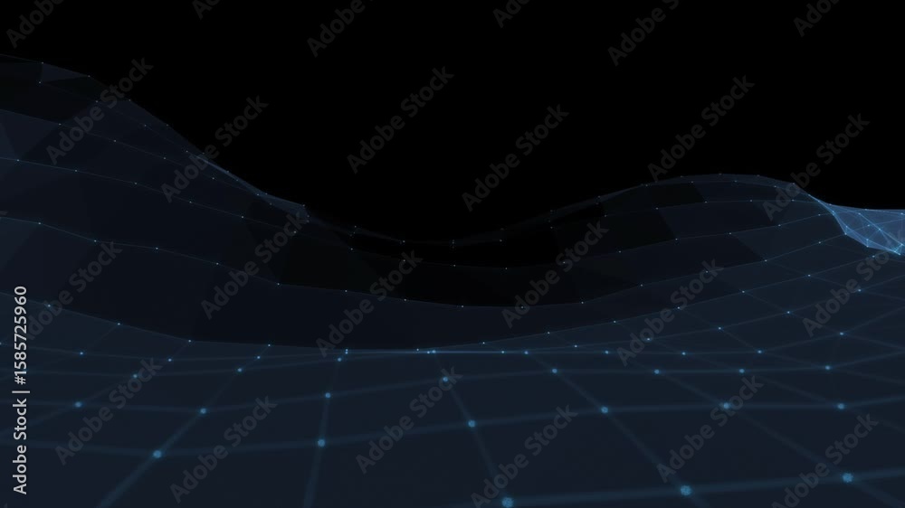 Digital technology plexus lines background is a spectacular motion graphics background. Futuristic Connection Network With Grid Floor And Geometric Shapes Glowing Technology
