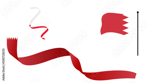 Bahrain flag banner and emblem