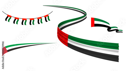 UAE flag banner and emblem
