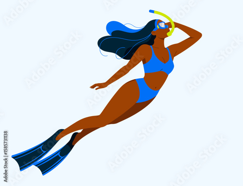 Scuba Diver Swimming