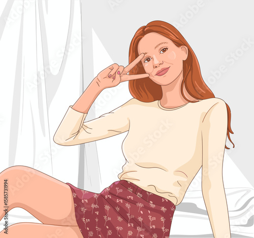 Peace Sign Portrait