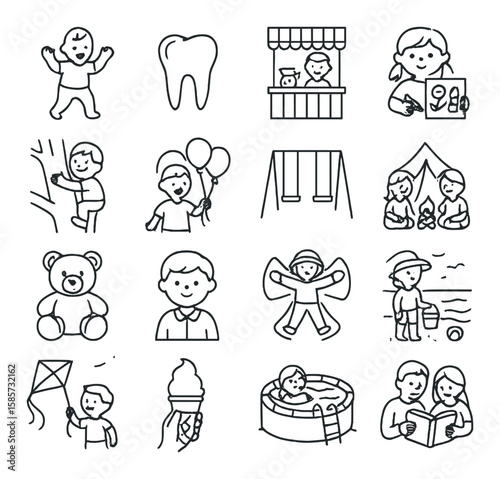 Housewarming essentials icon collection. simple style: candle, wine, plant, key, sofa, vector icons.