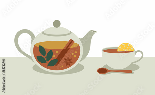 Tea and Teacup Illustration
