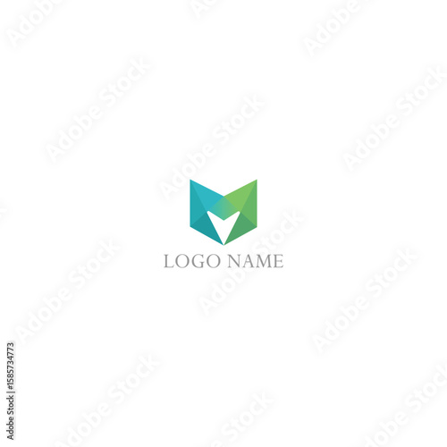 Free Download Wolf Face Letter M Gem Logo, Negative Space Down Arrow Letter M Logo. - GFXLoad