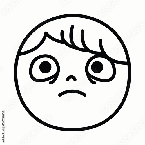 Confused and Worried Child With an Uneasy and Anxious Expression