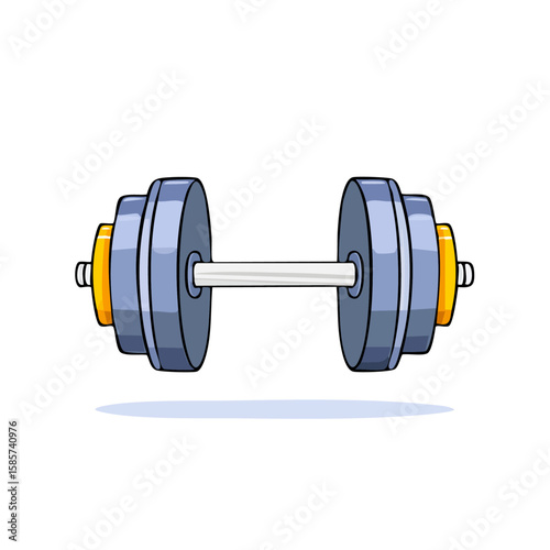 Barbell suitable for fitness and exercise concepts, gym related designs, sport equipment advertisements, workout illustrations, and healthy lifestyle visuals.