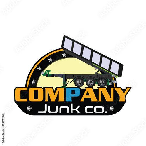 Junk removal logo design, Hauling and Dumpster logo design, Roll off dump logo