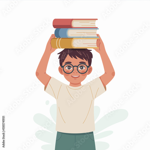 Boy with Books on His Head