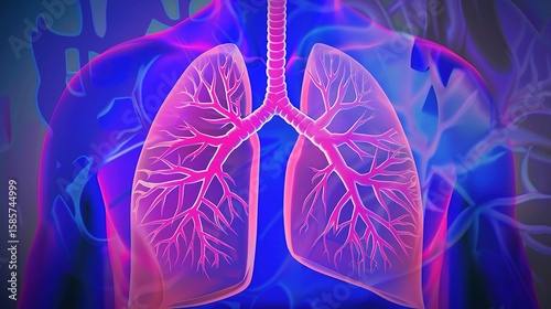 The image captures the lungs' vital function, ideal for biology, science, medical, and anatomical visuals, emphasizing their significance in breathing and bodily oxygenation
