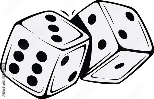 Dice Illustration – Vector Design of Rolling Dice