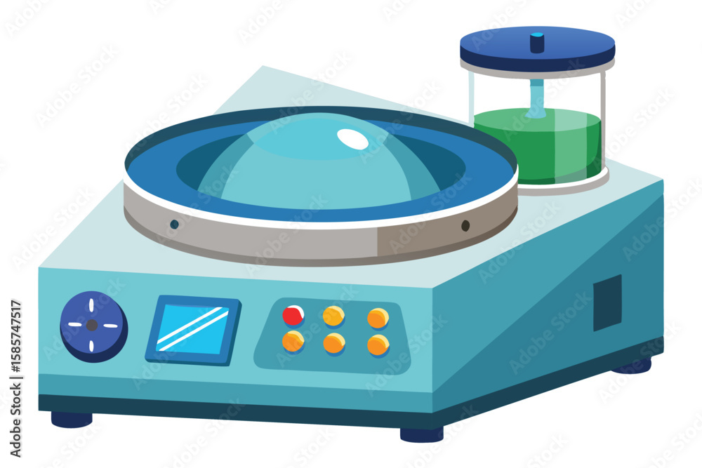 Fototapeta premium Lab Equipment Device Illustration Showing Liquid Sample and Operation Panel