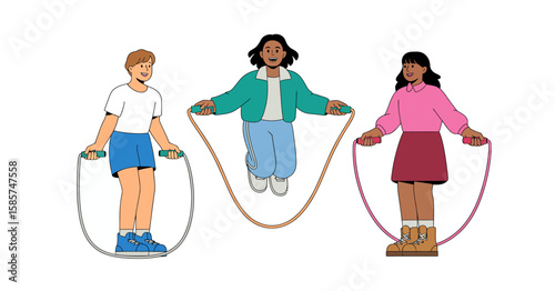 Kids Jumping Rope Together