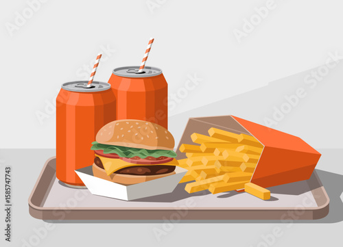 Fast Food Meal Tray