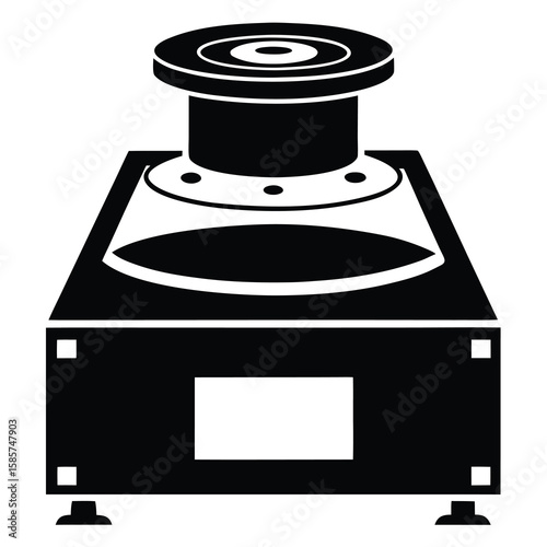 Iconic Black and White Depiction of a Potters Wheel, Symbolizing Creativity and Craftsmanship