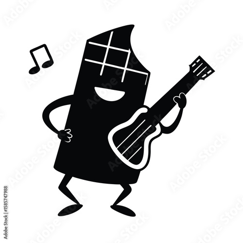guitar player cartoon illustration
