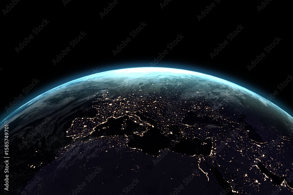 Obraz premium Earth against black background