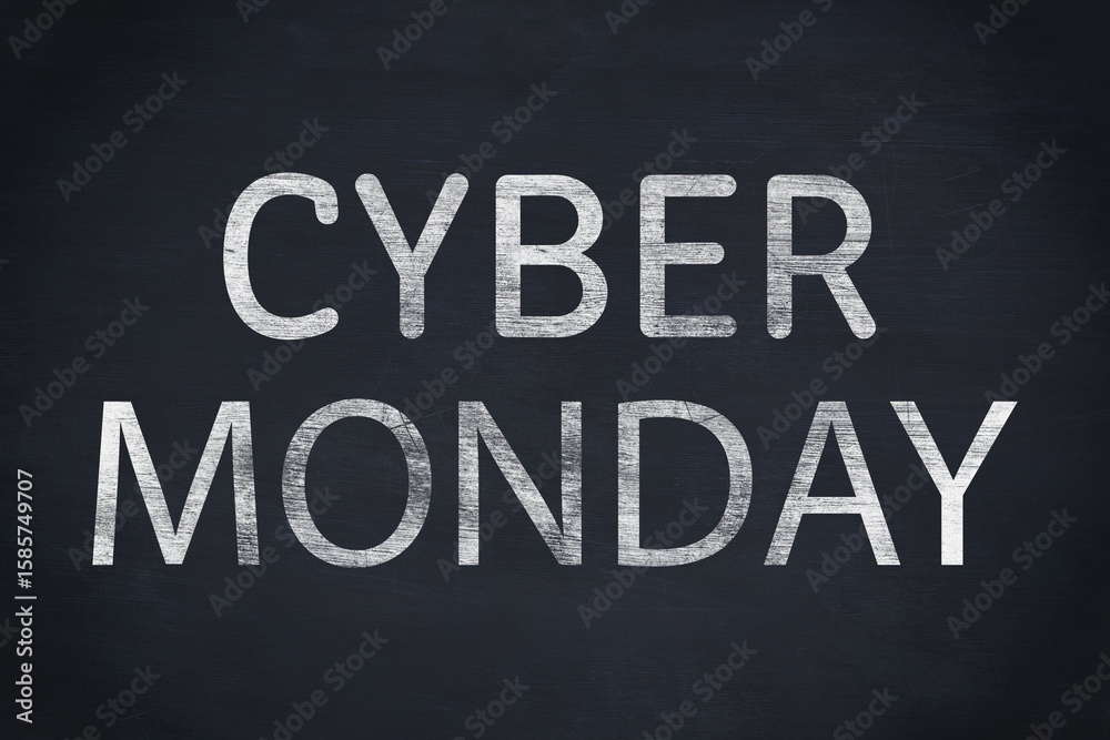 Close-up of Cyber Monday sale sign Close-up of Cyber Monday sale sign