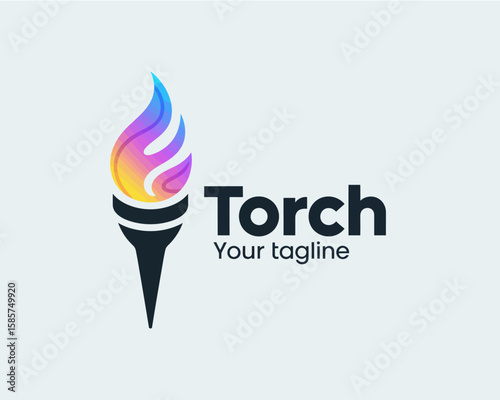 Torch Flame Gradient Logo