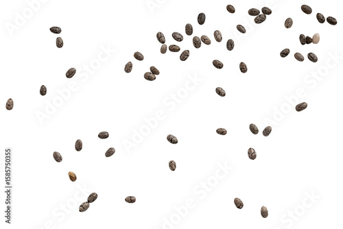 Chia seeds on transparent background macro png