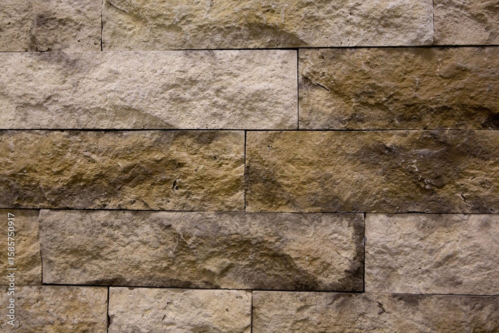 Fototapeta premium Modern stone wall, Close-up