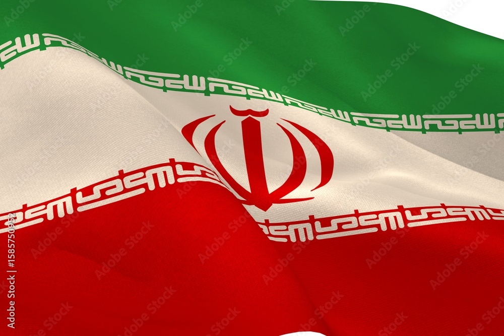 Obraz premium Digitally generated iranian national flag