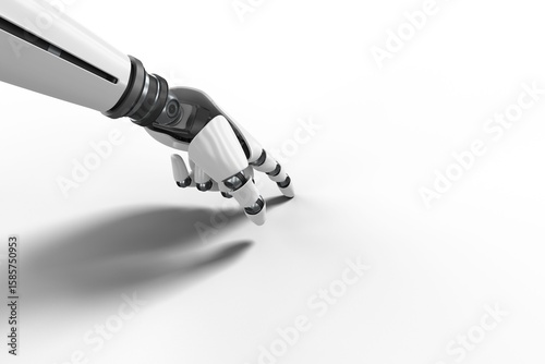 High angle view of robotic hand