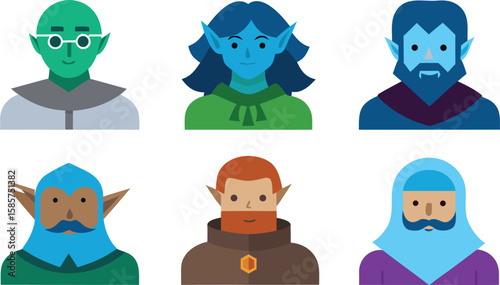 Funny cartoon animal and monster character heads vector collection