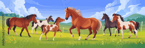 Horses on a Meadow