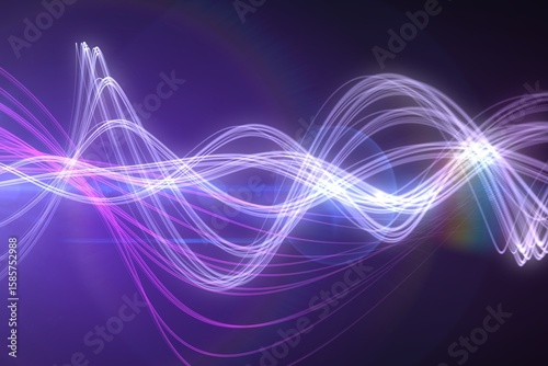 Curved laser light design in purple